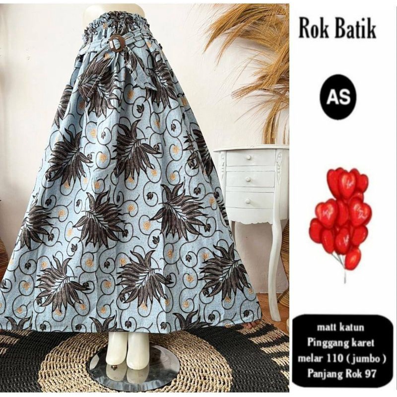 Rok Katun Motif Batik Wanita Remaja Dewasa Panjang Jumbo Fashion Muslim Kekinian Terbaru Pekalongan-15