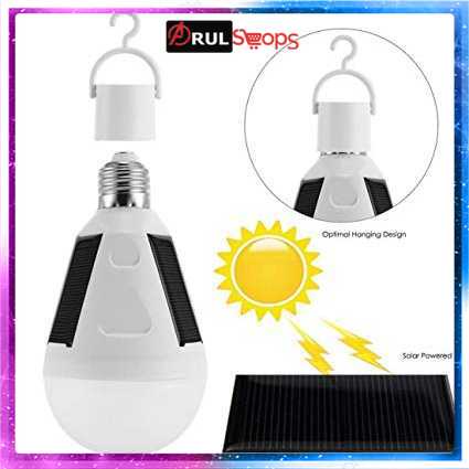 Lampu Bohlam Solar Power E27 Bulb 7W Cool White Waterproof - SPDC16B04