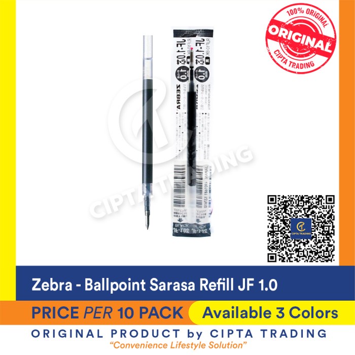 

Hot Sale Ballpoint - Zebra - Sarasa Jf Refill Size 1.0 (Pack Of 10) Bagus