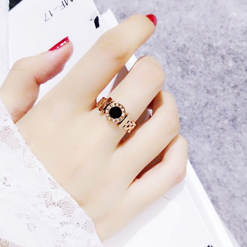 Cincin Titanium Bvl Rosegold Wanita Korean Anti Karatan