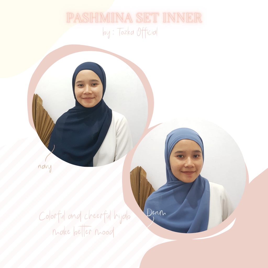 [Tozka] Pashmina set inner I Pashmina instan I hijab set ciput