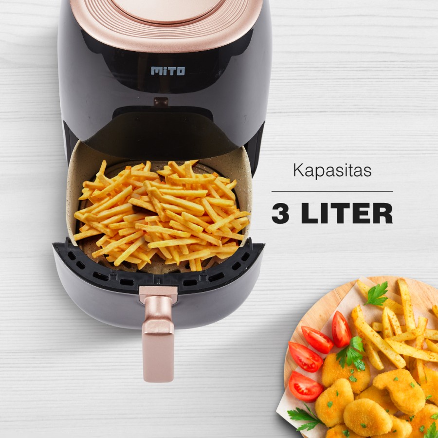 Mito digital Air Fryer AF 2 Kapasitas 3L Fungsi 8in1 BIG Touch Screen