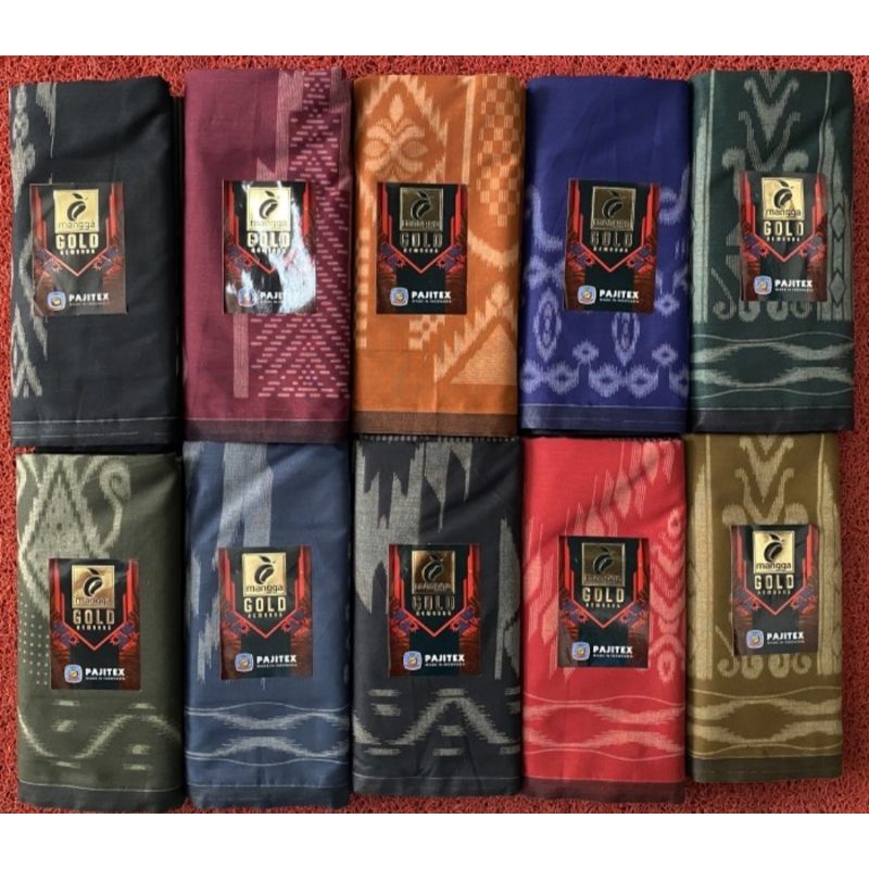 Sarung Mangga Gold Kembang motif Bali kembang