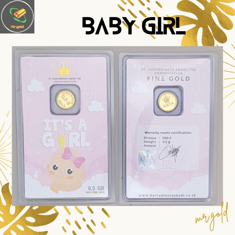 EMAS LOGAM MULIA MINI HARTADINATA ABADI 0.5 GRAM EDISI BABY GIRL GIFT SERIES ACC LM HT / LM HRTA
