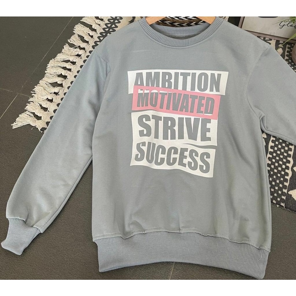 AMBITION SWEATER WANITA - CREWNECK TEBAL PREMIUM