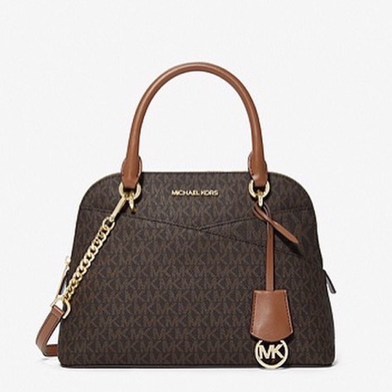 MICHAEL KORS Jet Set Medium Logo Dome Satchel brown