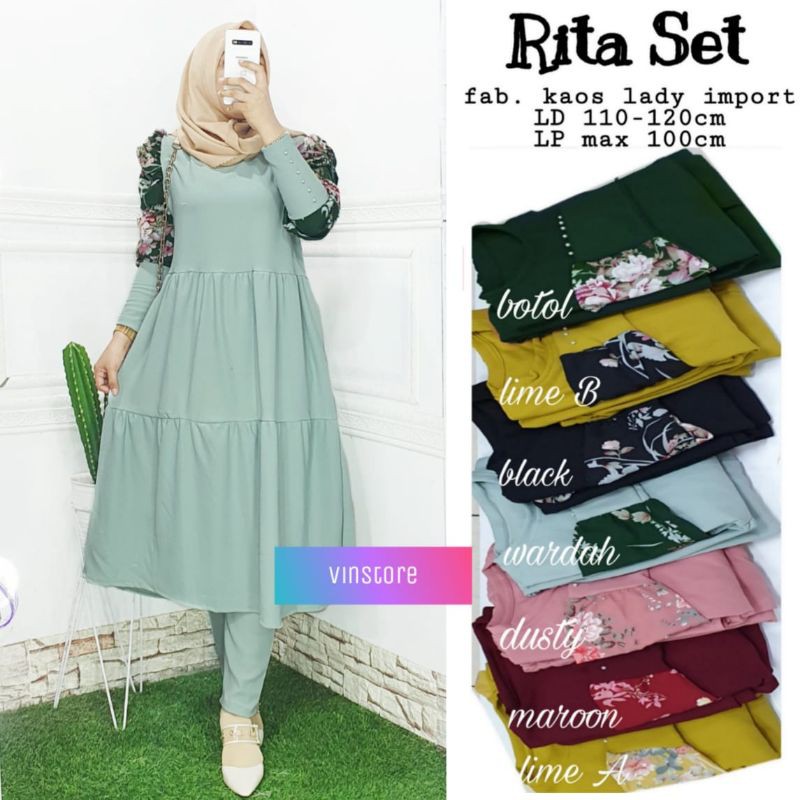 [COD] RITA SET KAOS LADY IMPORT BY VINSTORE SOLO