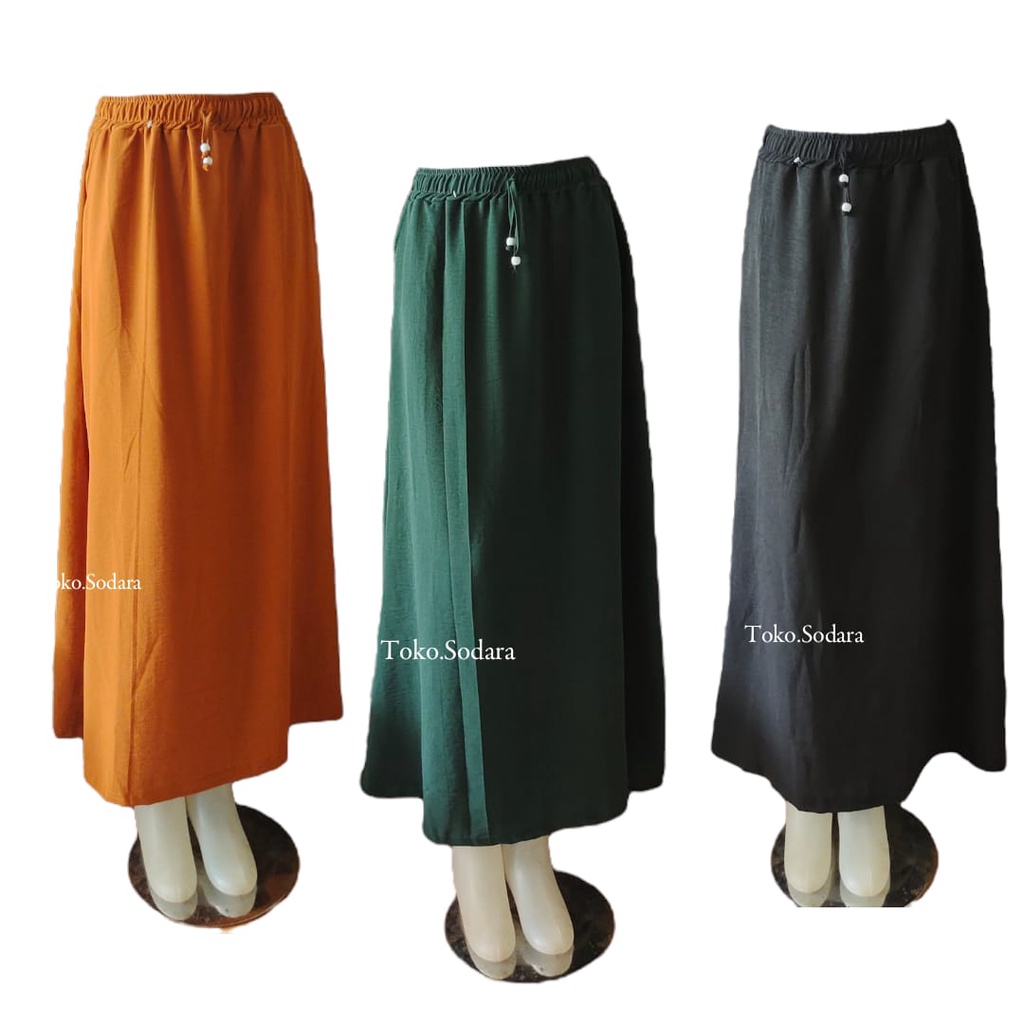 Rok Wanita Crincle Model A line // Rok Terbaru Bisa Cod