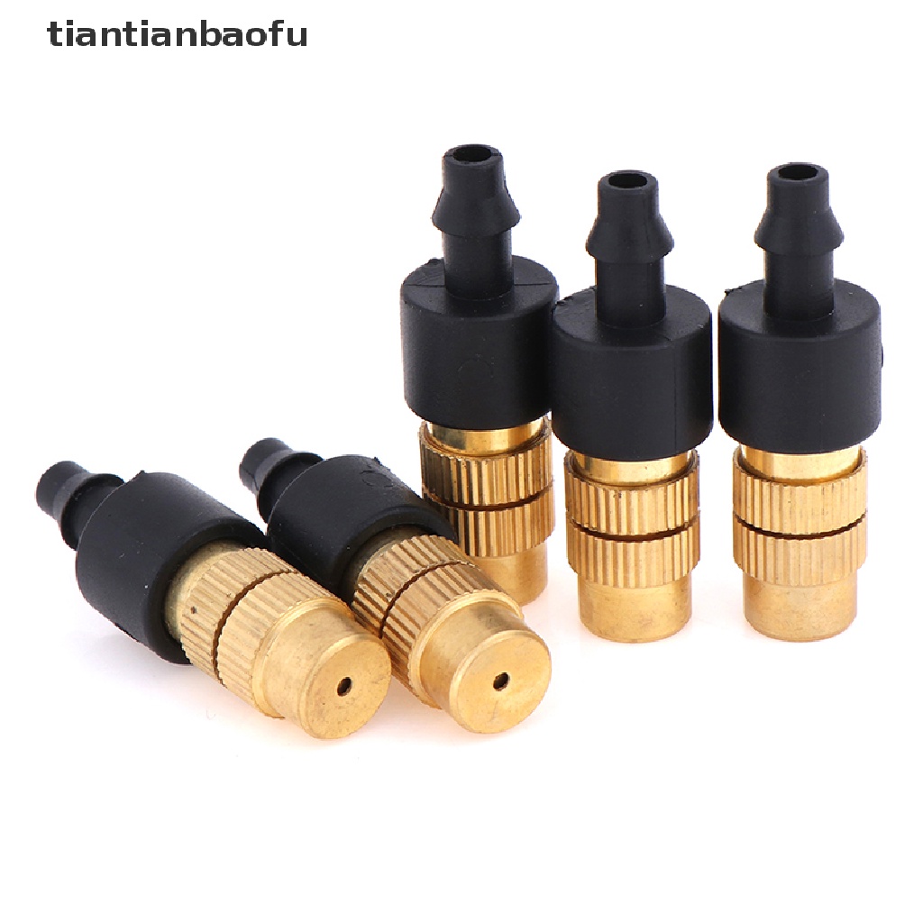 [tiantianbaofu] 5Pcs Copper Misting Fog Cooling Nozzles Atomizing Sprayers For 4/7mm Hose Boutique