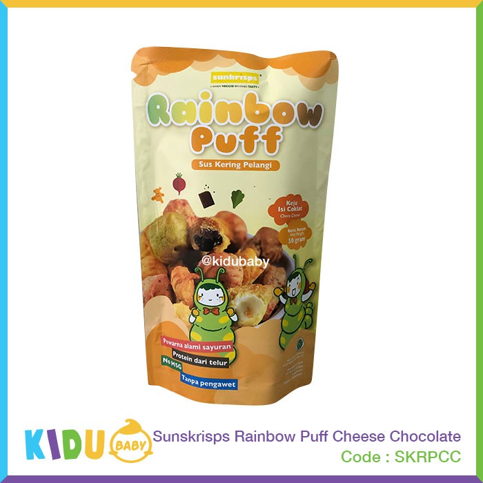 Sunkrisps Rainbow Puff Kue Sus Kering Pelangi Snack Makanan Ringan Bayi &amp; Anak Kidu Baby