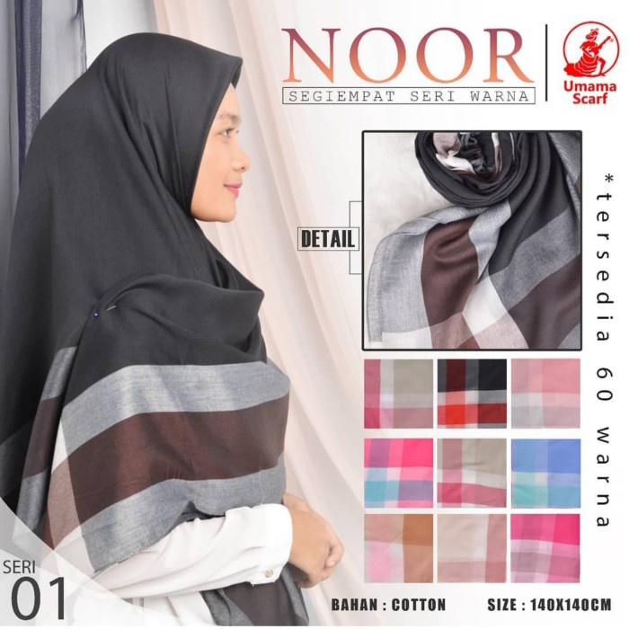 JM Hijab Jilbab Kerudung Segiempat Umama Noor syar'i (Jumbo) uk 140x140
