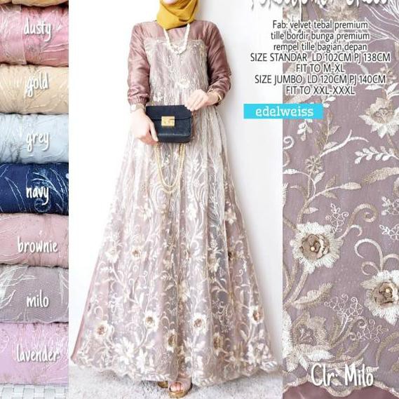 Promo   Dress Farasya Kondangan Fashion Muslim Remaja Size JUMBO | Dres Maxy Wedding Terbaru 2020 Ke