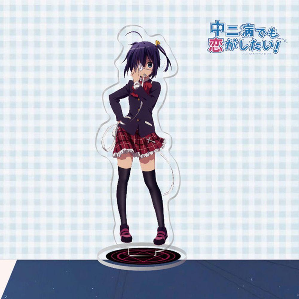 Stand Figure Anime Agustina Dua Sisi Kawaii Takanashi Rikka Ornamen Kartun Karakter Anime Transparan Akrilik Model Plat