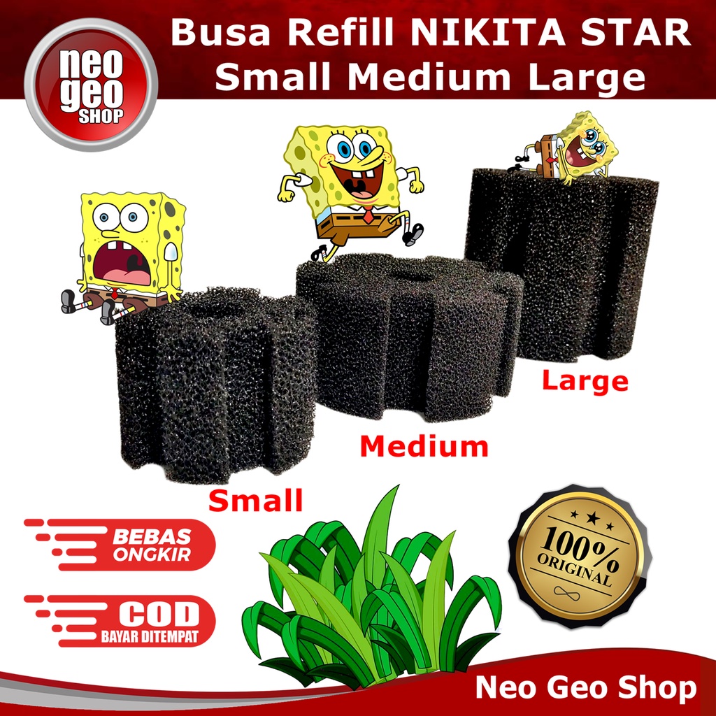 Refill Busa MEDIUM NIKITA STAR BIOFOAM BIO FOAM filter Aquarium Aquascape