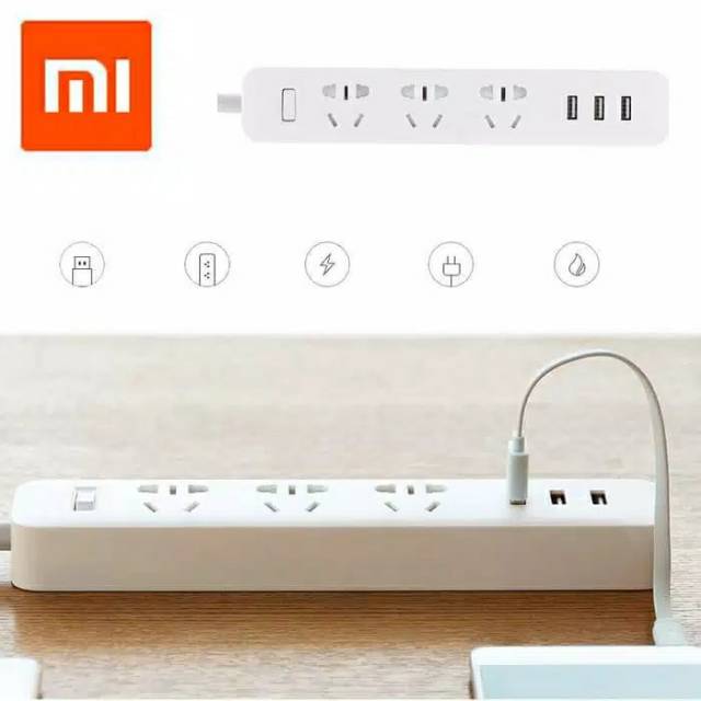 Stop Kontak Xiaomi Mi Smart Power Strip / Stop Kontak USB / Stop Kontak Lubang