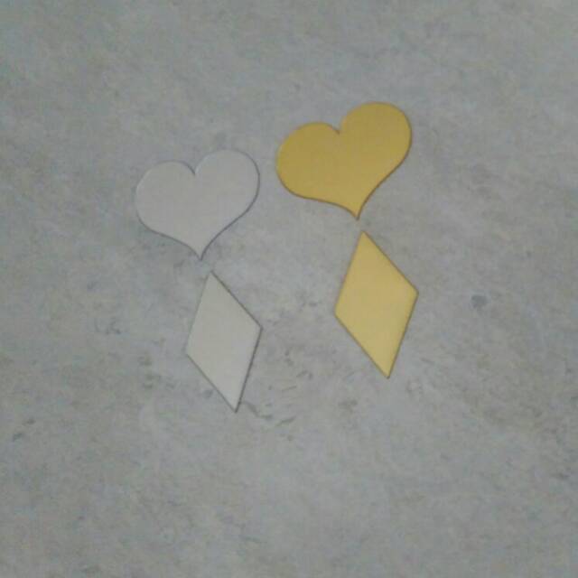 

Sticker akrilik bentuk heart dan diamond