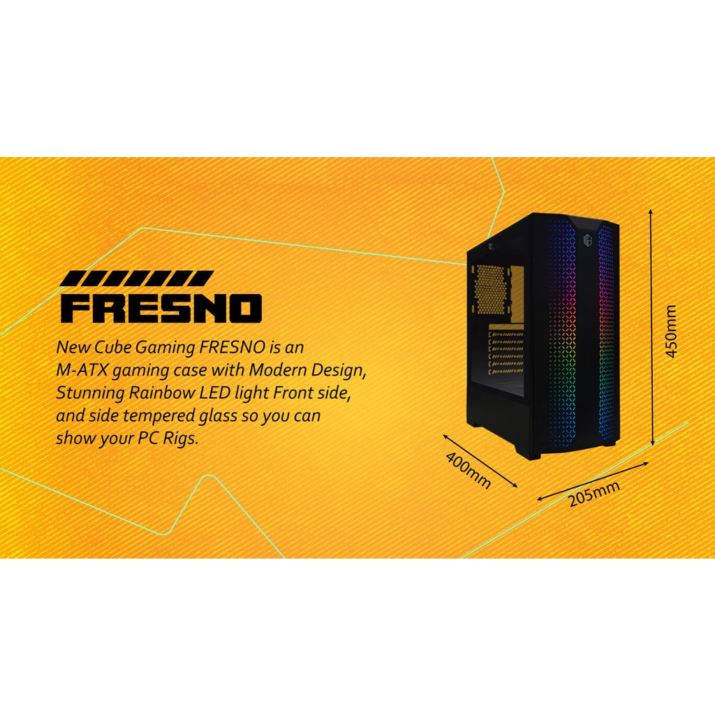 Cube Gaming Fresno White RGB Tempered Glass Casing PC