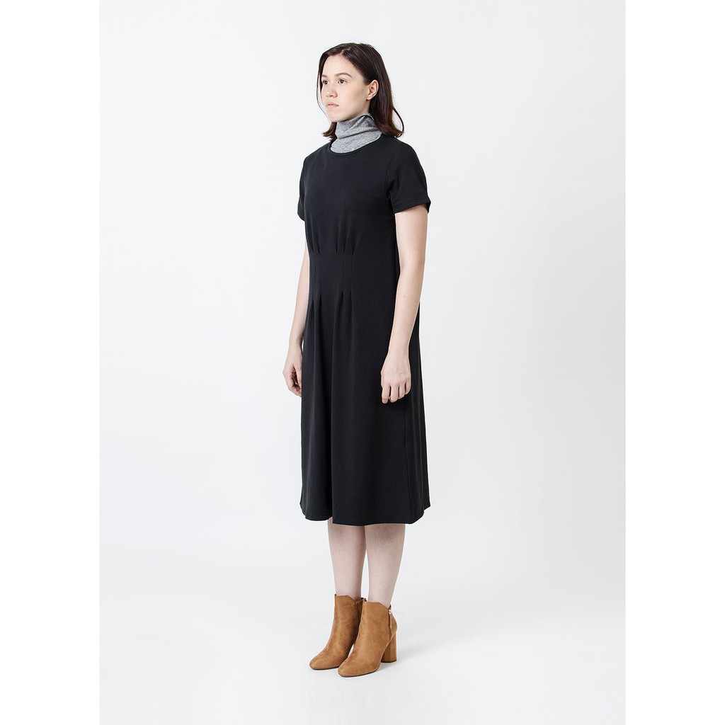 WASTU - DORIC PILLAR DRESS -Black