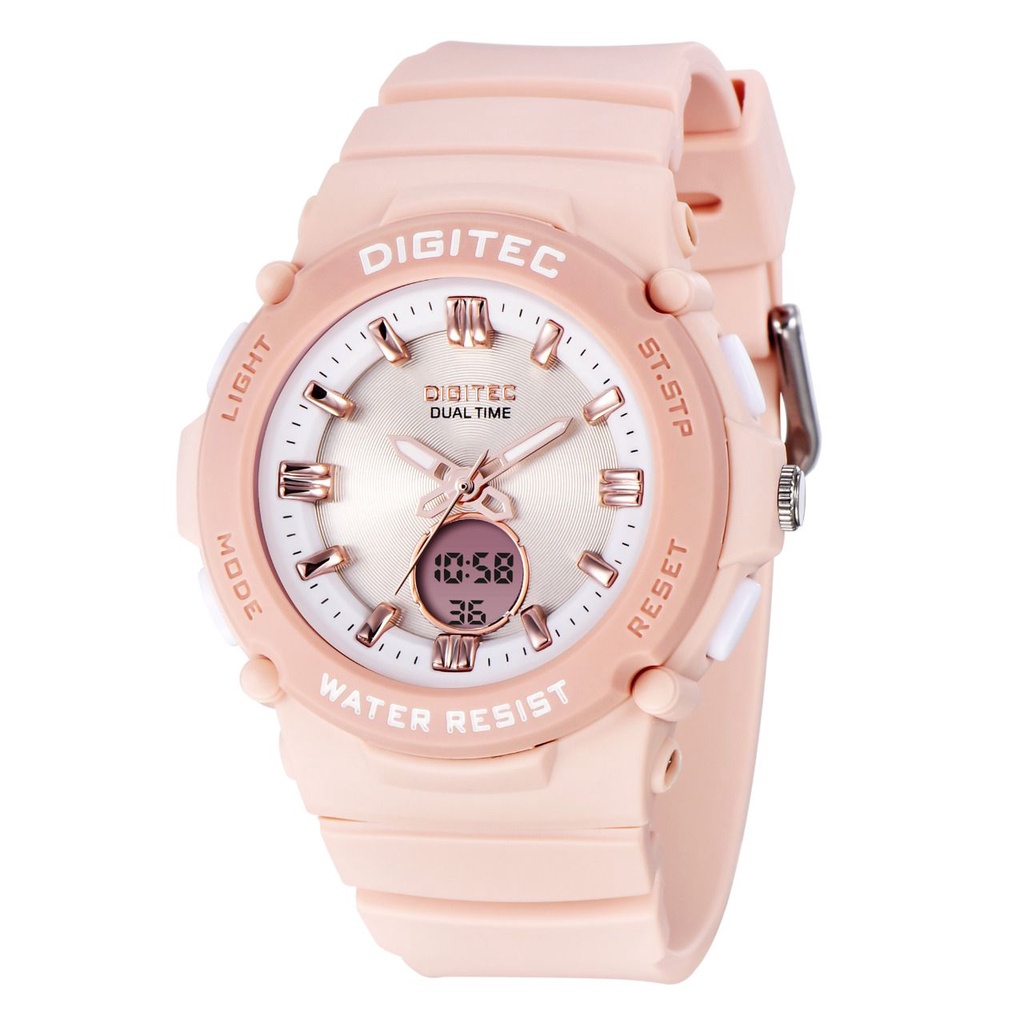 JAM TANGAN SPORT WANITA DIGITEC DUAL TIME TYPE BDA 4110 D40mm, WATERESISITAN 100M/JAM TANGAN WANITA MERK DIGITEC BDA-4110/DG-4110