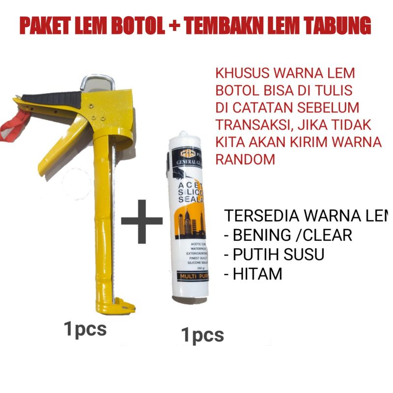 Tembakan Lem Tabung Lem Kaca Sealant + Lem Botol 1 Paket
