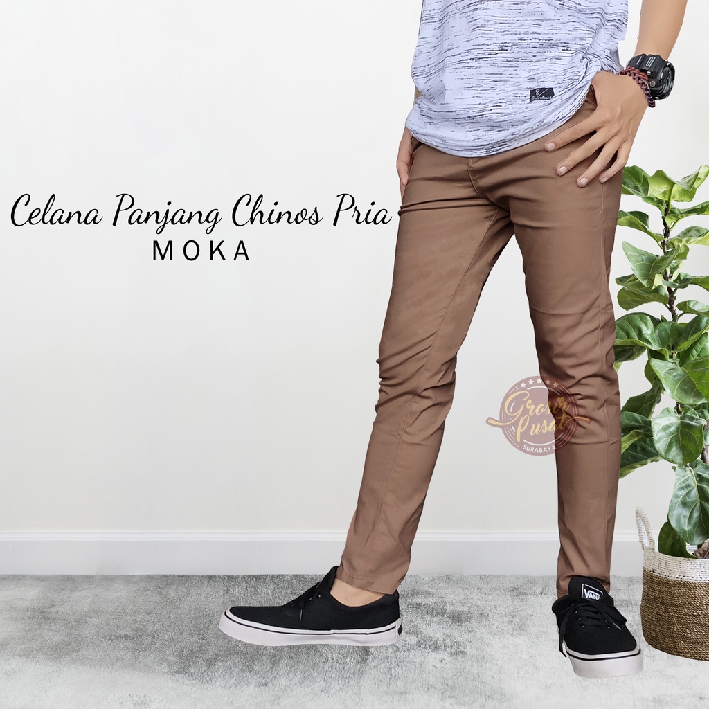 Celana Chino Chinos Pria Ukuran 27 - 38