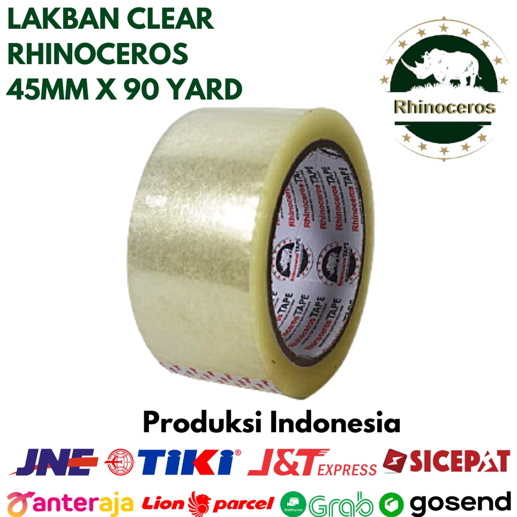 Lakban Bening Putih RHINOCEROS Tape Clear 2 inci 45mm x 90 Yard