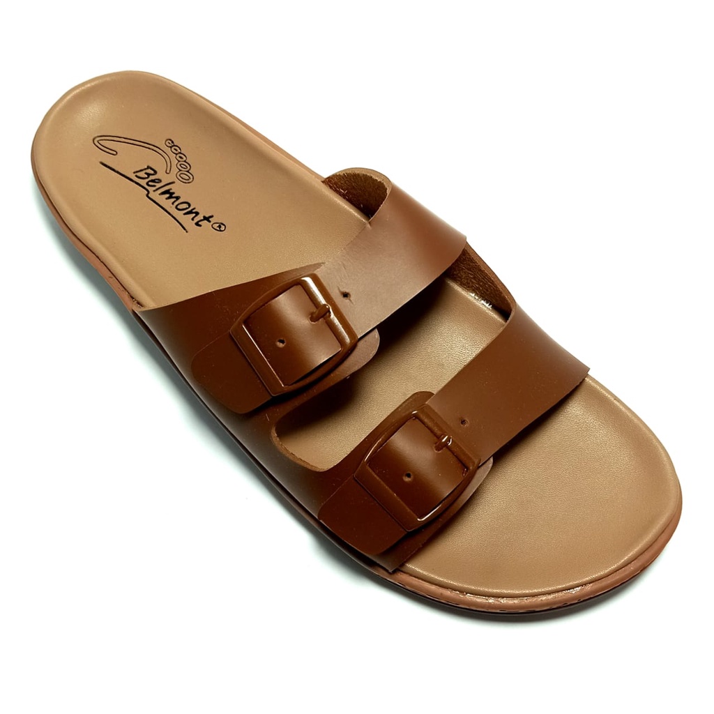 Sandal Wanita Dewasa Belmont Flat Cocop Coklat 36-40/Sendal Teplek Perempuan