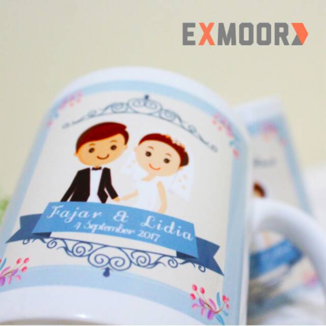 Mug Couple Bride &amp; Groom 3 Kado Pernikahan