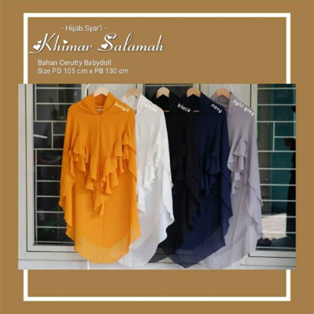 HIJAB / JILBAB KHIMAR SYAR'I LAYER - KHIMAR SALAMAH - BAHAN CERUTY BABYDOLL BEST SELLER