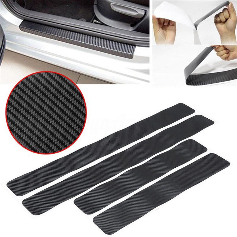 Suppmodel Universal Carbon Fiber Anti Gores Pintu Mobil Sill Pelindung Sticker Pad Decor