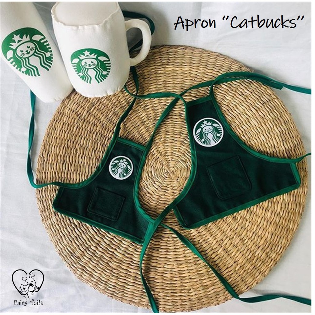 Kostum Cosplay Anjing Kucing Apron Celemek Starbucks ''Catbucks'' | Pet Costume Starbucks Apron