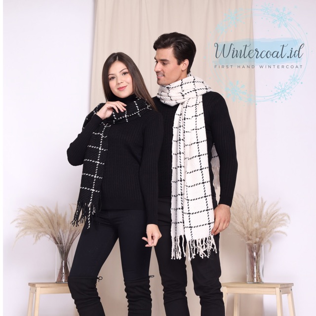 London Winter scarf Men Women Syal Musim dingin pria wanita cewek cowok pashmina tebal hangat