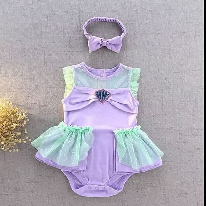 baju bayi Jumper dress princess mermaid shell | baju anak import murah