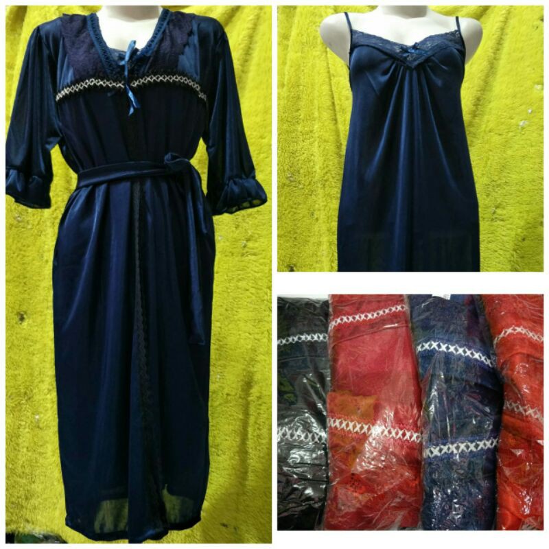 lingerie kimono set bahan satin sutera