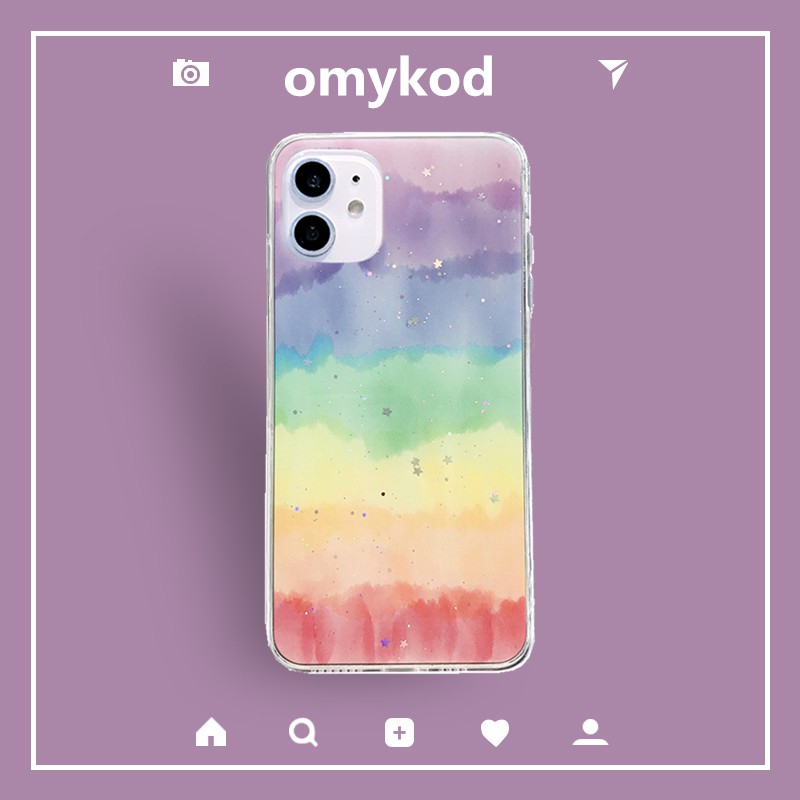 Rainbow Casing iPhone 12 Pro Max Mini SE 2020 11 pro max 7 8 Plus XR XS