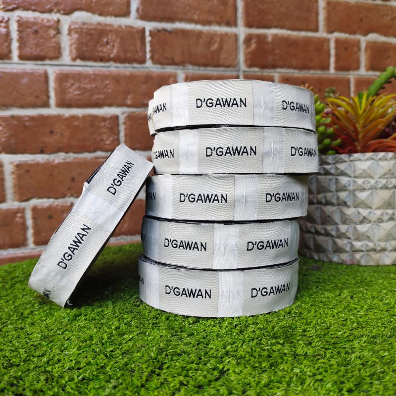 

label woven murah