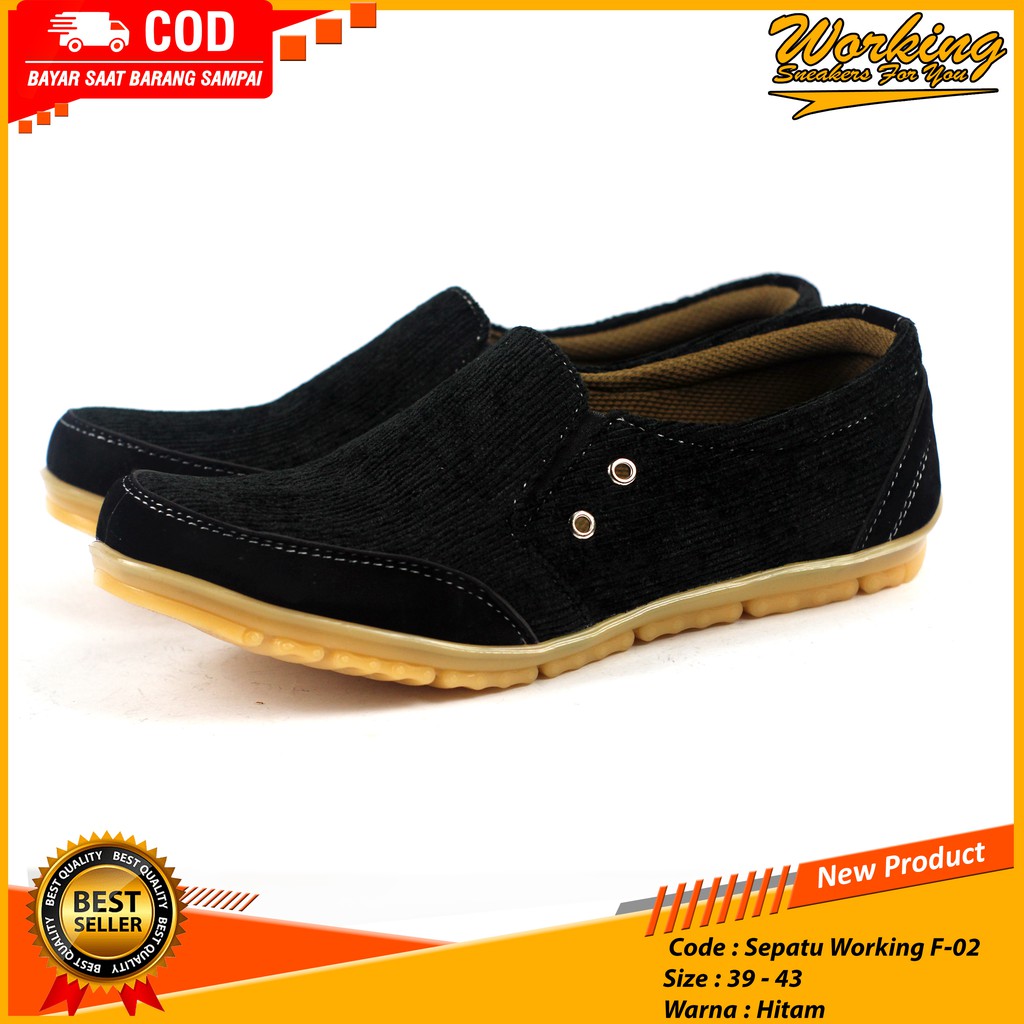 Sepatu ORIGINAL pria terbaru sepatu Working F-02 sepatu kerja Casual sepatu slop