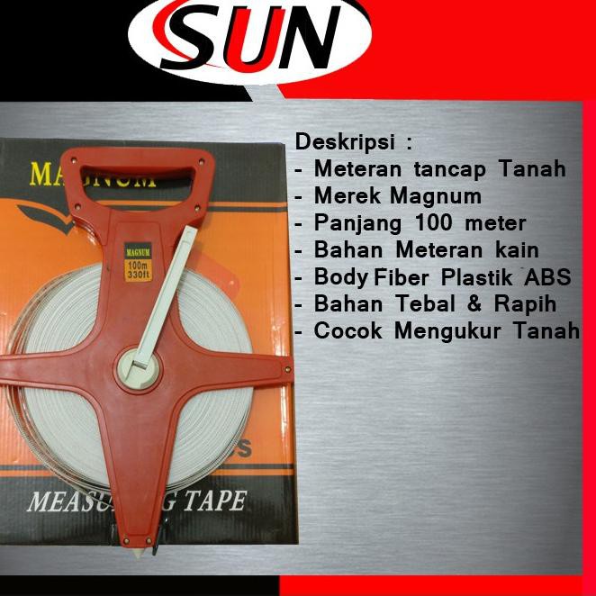 ZKJ meteran 100 Meter | Meteran Roll 100 Meter | Meteran Tancap Tanah .