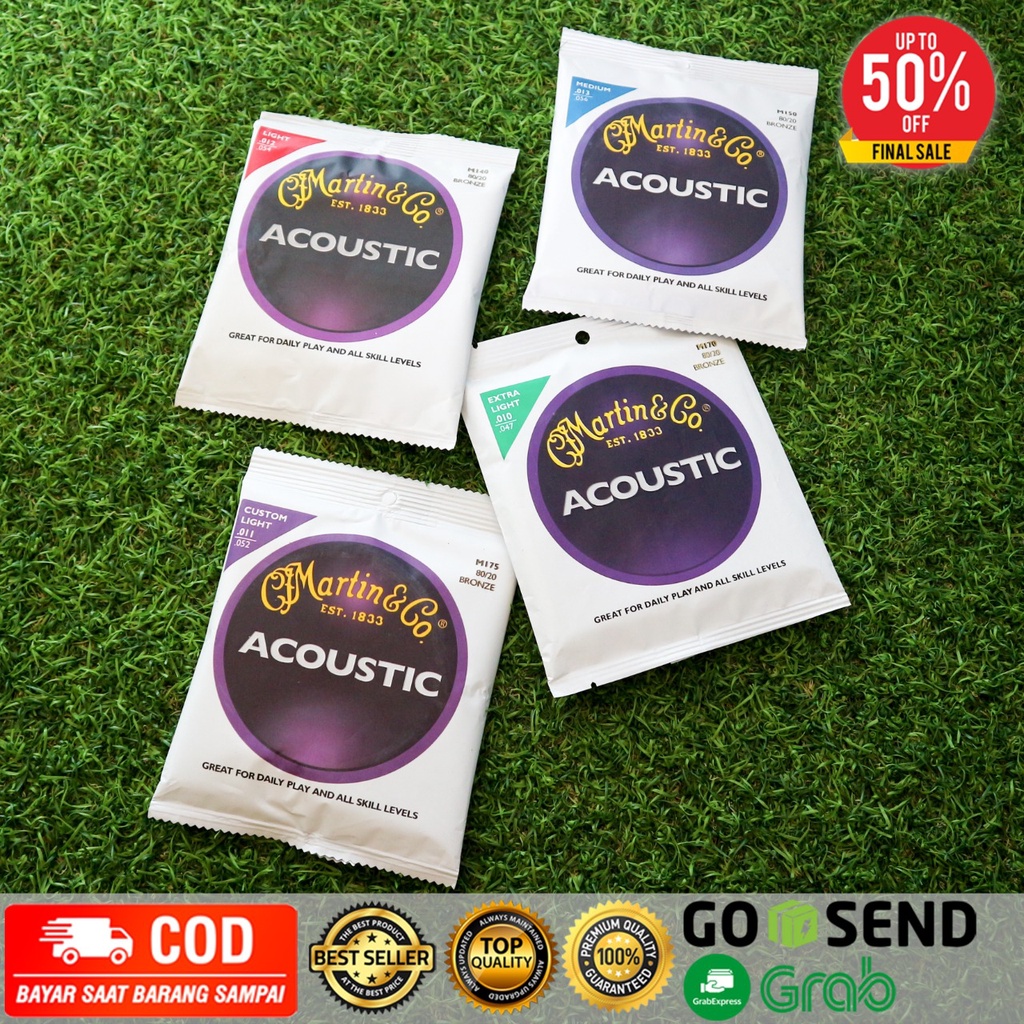 Senar Gitar Akustik Martin &amp; Co Acoustic 010 011 012 013 Import (1 set)