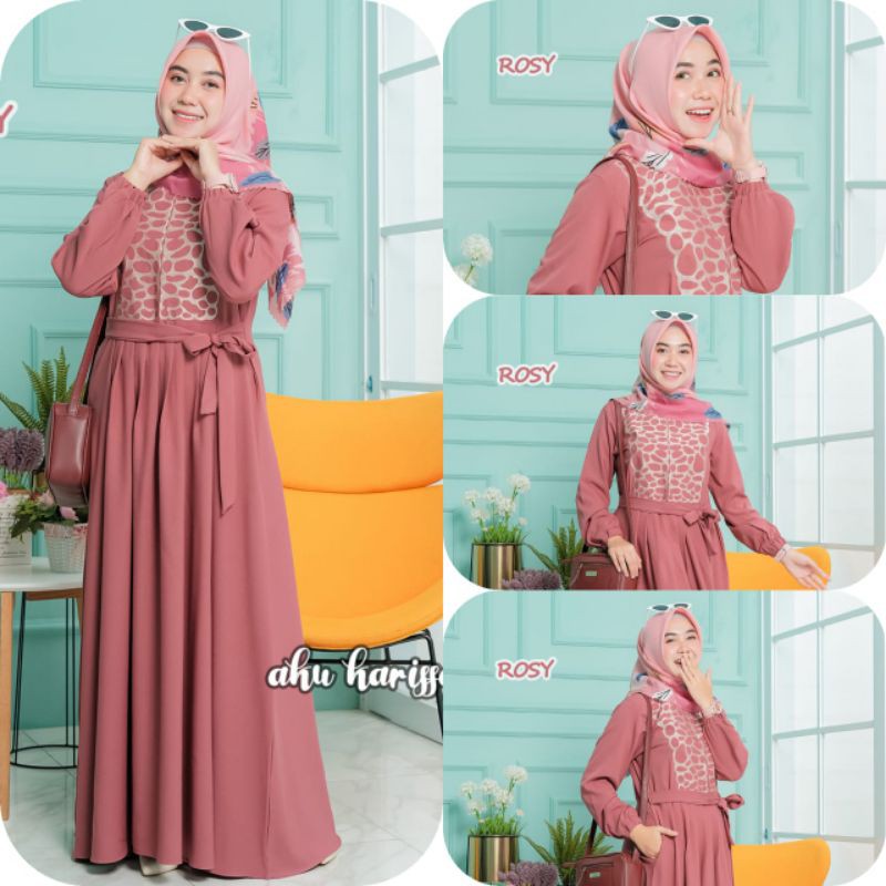 Erina dress aku karissa, gamis ity crepe, dress aku karissa