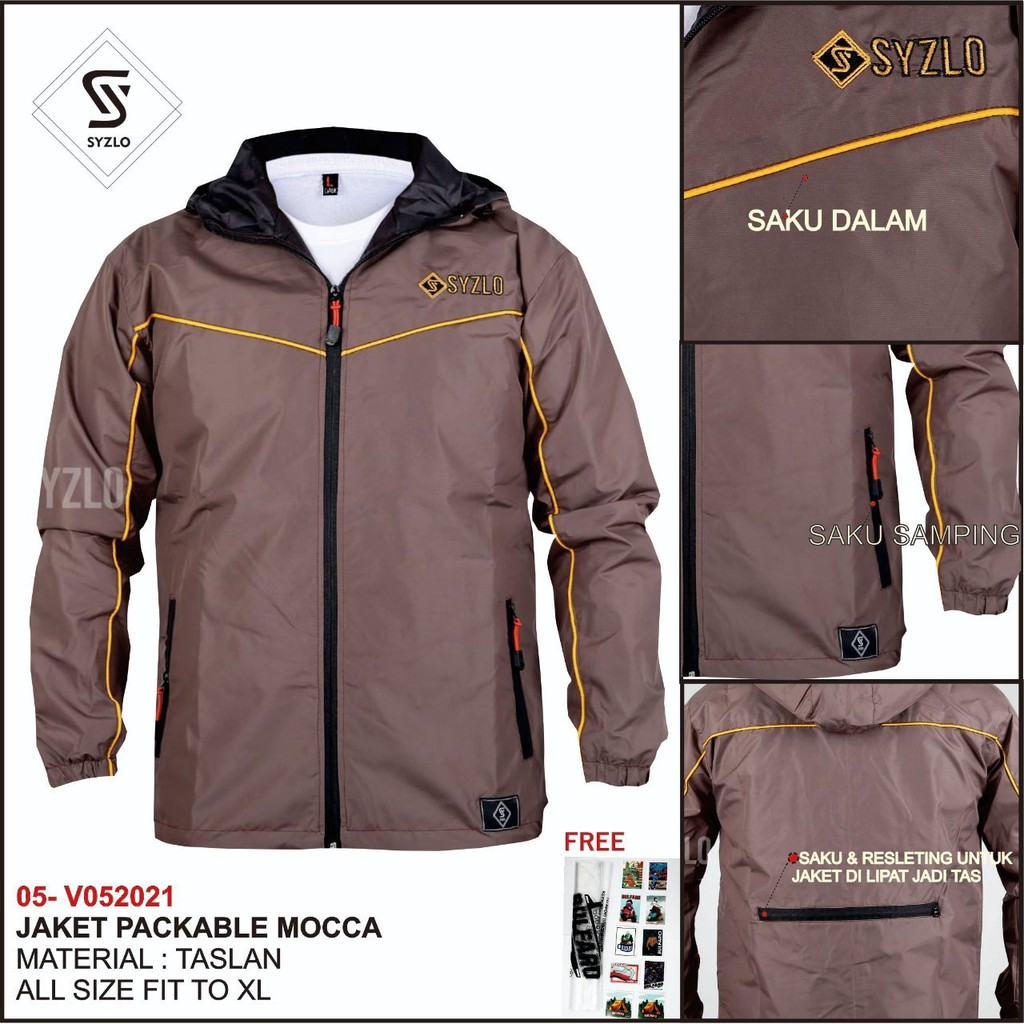 [ COD ] JAKET PRIA PACKABLE / JAKET PARASUT OUTDOR / JAKET PACKABLE / JAKET TASLAN ORIGINAL SYZLO