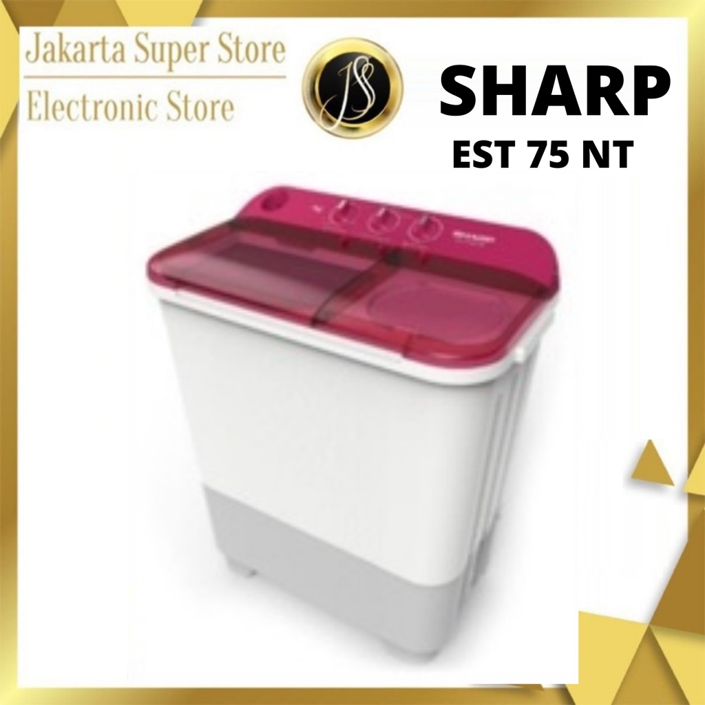 MESIN CUCI SHARP EST 75 NT / 2 TABUNG 7,5 KG