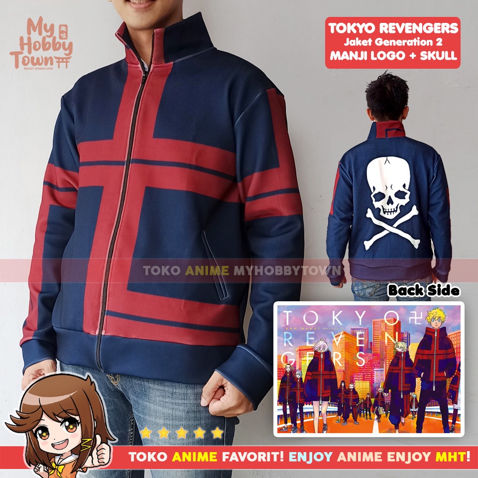 Jaket Anime Full Print Tokyo Revengers Manji Skull Generation 2 Senju Kawaragi Takemichi Hanagaki Chifuyu Matsuno