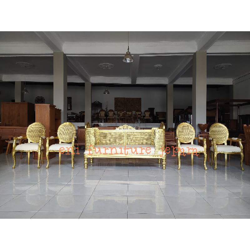 Set Kursi Pelaminan Rotan Doyok Jepara Murah - Sofa Pengantin Rustic