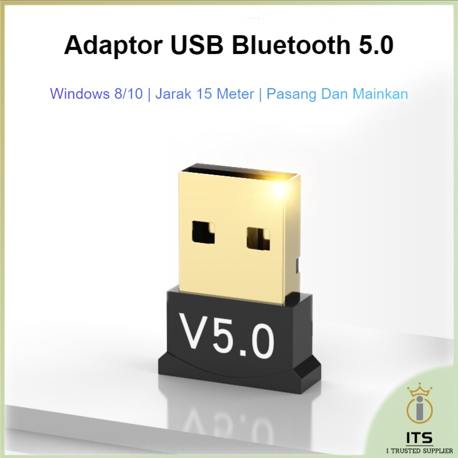 ITS Adaptor USB Bluetooth 5.0 Wireless Bluetooth Adapter Receiver Dongle For PC Laptop Komputer