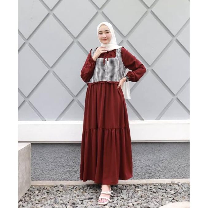 COD 2022 Pakaian Muslim Remaja Terbaru Wanita Gamis L8FC Muslim Modis Wani