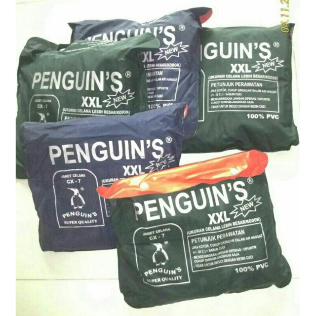 Jas hujan bahan karet penguins cx 7