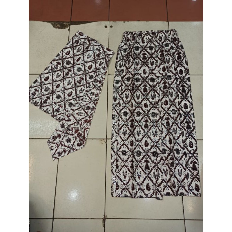 Rok batik prada wiron couple plus blangkon/batik jogja/batik solo/accecorolis manten