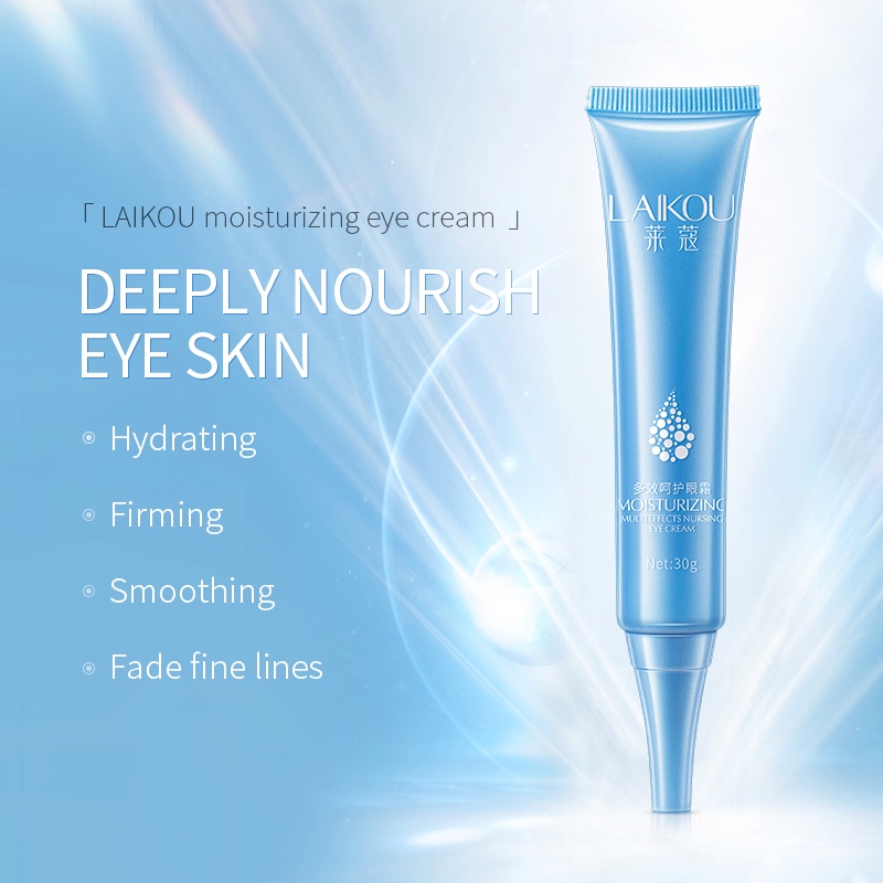 LAIKOU Sakura Eye Cream Green Tea Asam Hyaluronic Memudarkan Mata Panda Kerutan Kantong Mata