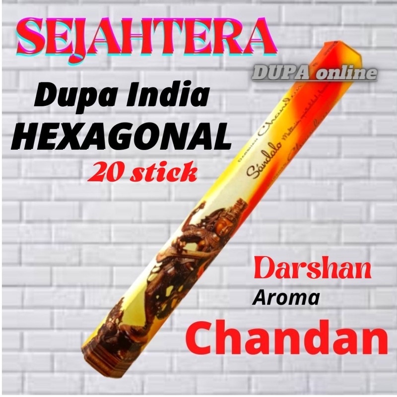 Dupa Hio India Hexagonal Darshan Chandan Kotak isi 20 batang